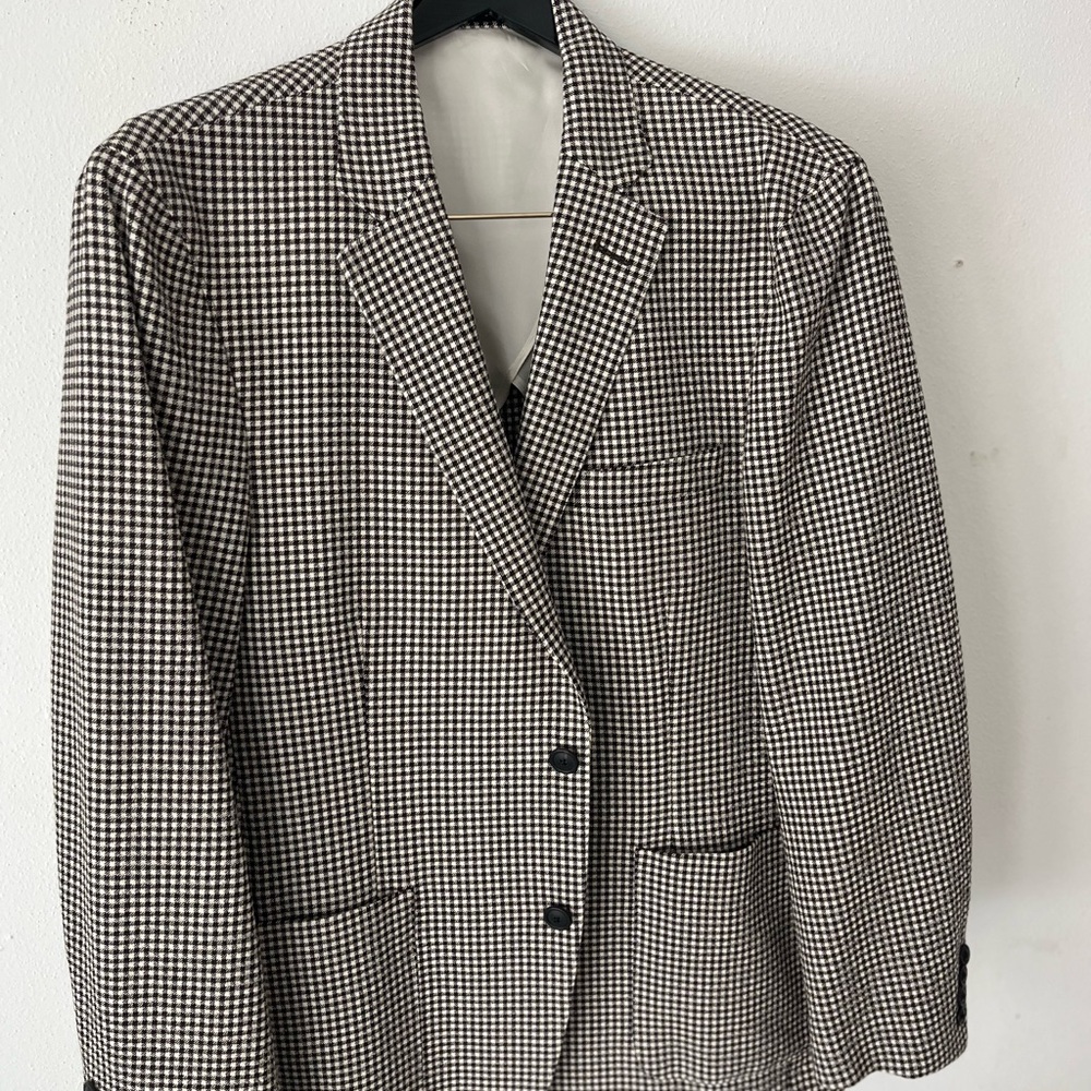 Todd Snyder Black and White Houndstooth Blazer
